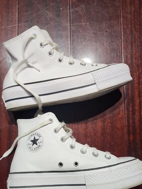 Converse Chuck Taylor All Star Hi Leather Shoe Platform Sz 6